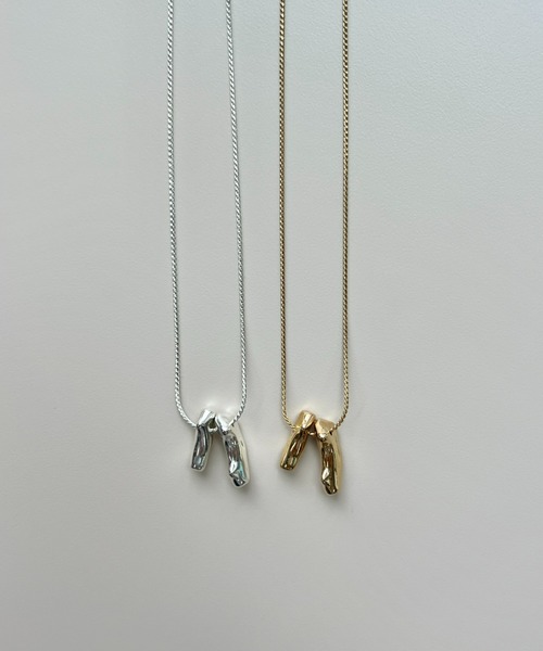 russet（ラシット）の「《gem_by russet》ダブルストーンモチーフネックレス(AF-254)（ネックレス・レディース・シルバー/ゴールド・FREE）」の5枚目の写真