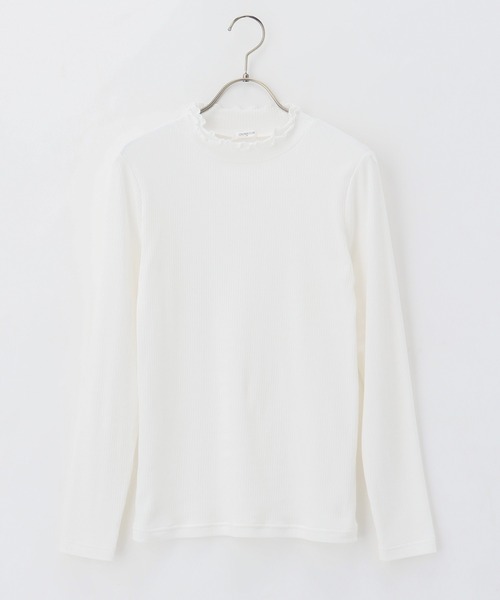 Honeys（ハニーズ）の「フリルハイネックＴシャツ（Tシャツ/カットソー・レディース・ネイビー/スモークピンク/ブラック/ベージュ/オフホワイト/ブルーグレー・L/LL/S/M）」の19枚目の写真