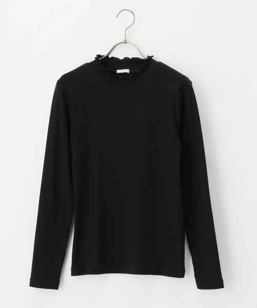 Honeys（ハニーズ）の「フリルハイネックＴシャツ（Tシャツ/カットソー・レディース・ネイビー/スモークピンク/ブラック/ベージュ/オフホワイト/ブルーグレー・L/LL/S/M）」の21枚目の写真