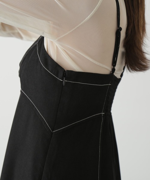 FREE'S MART（フリーズマート）の「【低身長サイズ/Sシリーズ】◆配色ステッチフレアキャミワンピース（ワンピース・レディース・ブラック/ベージュ・SMALL/X-SMALL/MEDIUM）」の20枚目の写真
