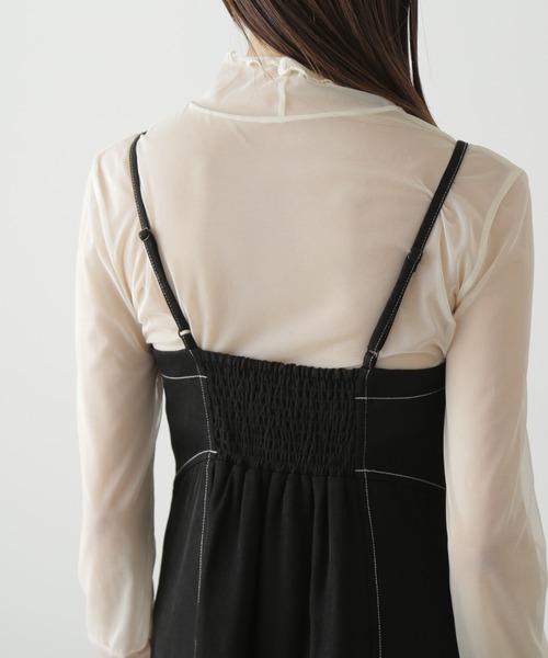 FREE'S MART（フリーズマート）の「【低身長サイズ/Sシリーズ】◆配色ステッチフレアキャミワンピース（ワンピース・レディース・ブラック/ベージュ・SMALL/X-SMALL/MEDIUM）」の22枚目の写真