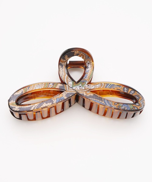 チャイハネ（チャイハネ）の「【チャイハネ】ムゲンーテバンスクリップ（バレッタ/ヘアクリップ・レディース・ネイビー/オレンジ・FREE）」の3枚目の写真