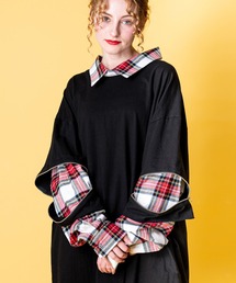 ankoROCK（アンコロック）の「オープンジップフェイクレイヤーバリエーションシャツカットソー（Tシャツ/カットソー）」