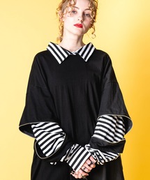 ankoROCK（アンコロック）の「オープンジップフェイクレイヤーバリエーションシャツカットソー（Tシャツ/カットソー）」