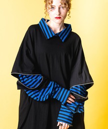 ankoROCK（アンコロック）の「オープンジップフェイクレイヤーバリエーションシャツカットソー（Tシャツ/カットソー）」