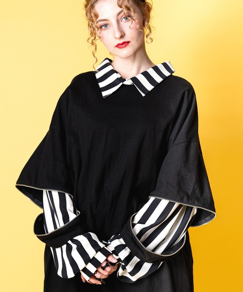 ankoROCK（アンコロック）の「オープンジップフェイクレイヤーバリエーションシャツカットソー（Tシャツ/カットソー・レディース・A/S/Q/R/N/D/J/T/F/O/P/M/U/I/L/C/H/G/K/E/W/V/B・ONE SIZE/ONESIZE）」の17枚目の写真