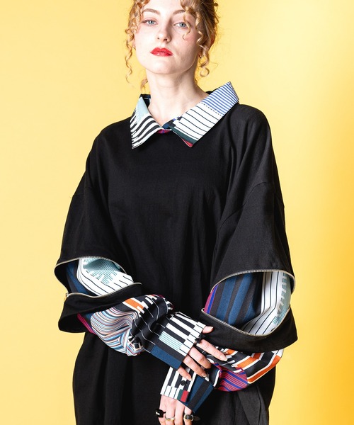 ankoROCK（アンコロック）の「オープンジップフェイクレイヤーバリエーションシャツカットソー（Tシャツ/カットソー・レディース・A/S/Q/R/N/D/J/T/F/O/P/M/U/I/L/C/H/G/K/E/W/V/B・ONE SIZE/ONESIZE）」の22枚目の写真