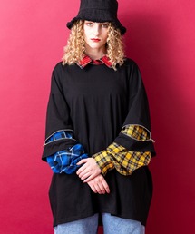 ankoROCK（アンコロック）の「オープンジップフェイクレイヤーバリエーションシャツカットソー（Tシャツ/カットソー）」