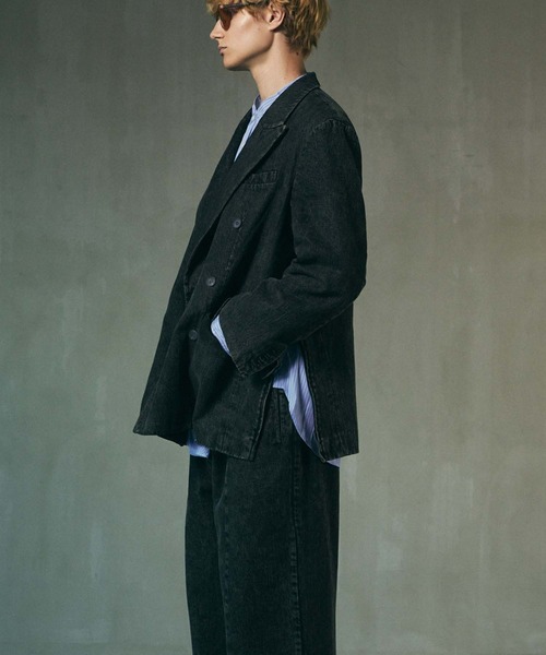 【MAISON Special】ケミカルオーバーダイダブルコート SALE】11oz Chemical Over-Dye Denim Dress-Over Double Coat