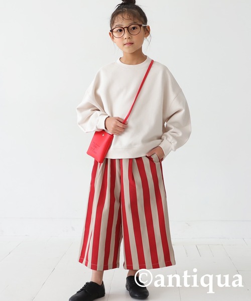 antiqua（アンティカ）の「ワイドストライプパンツ（その他パンツ・キッズ・ブラック/レッド・150/130/160/140）」の12枚目の写真