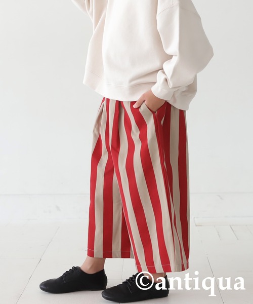 antiqua（アンティカ）の「ワイドストライプパンツ（その他パンツ・キッズ・ブラック/レッド・150/130/160/140）」の15枚目の写真