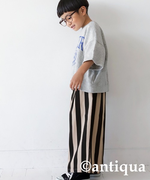 antiqua（アンティカ）の「ワイドストライプパンツ（その他パンツ・キッズ・ブラック/レッド・150/130/160/140）」の9枚目の写真