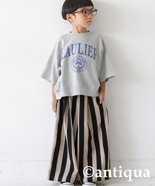 antiqua（アンティカ）の「ワイドストライプパンツ（その他パンツ・キッズ・ブラック/レッド・150/130/160/140）」の8枚目の写真