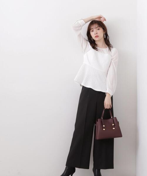 PROPORTION BODY DRESSING（プロポーションボディドレッシング）の「ジャガードドッキングペプラムブラウス / 1213210502（シャツ/ブラウス・レディース・ブラウン/ホワイト/ブラック・SMALL/MEDIUM）」の18枚目の写真