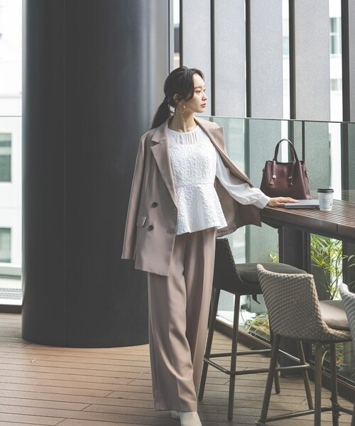 PROPORTION BODY DRESSING（プロポーションボディドレッシング）の「ジャガードドッキングペプラムブラウス / 1213210502（シャツ/ブラウス・レディース・ブラウン/ホワイト/ブラック・SMALL/MEDIUM）」の13枚目の写真