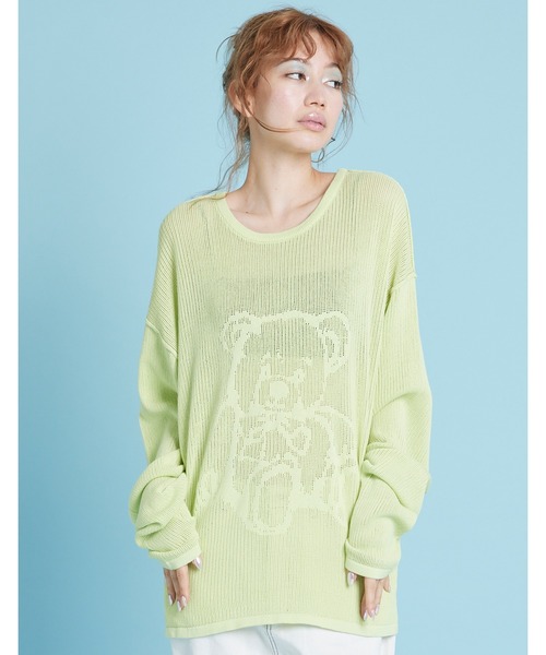 Little sunny bite(リトルサニーバイト)の「【Little sunny bite】Bear knit top(Tシャツ/カットソー・メンズ・グリーン・SMALL)」の1枚目の写真