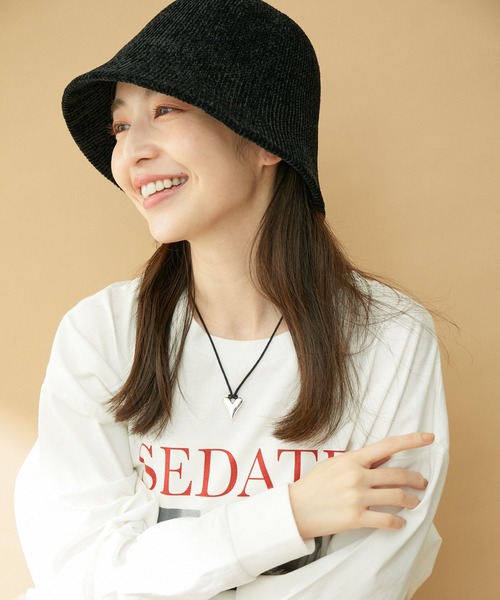 VIS（ビス）の「ベル型モールバケットハット（ハット・レディース・キナリ/ブラック・FREE）」の4枚目の写真