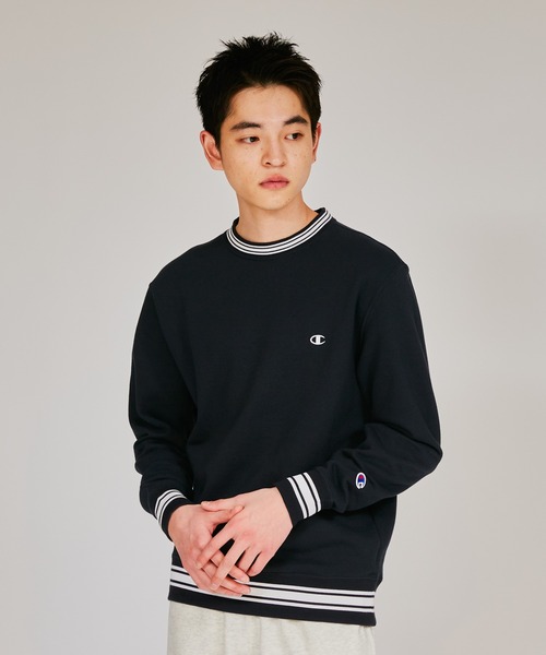 Champion プリンストン スウェット ブラック Champion/チャンピオン】メンズ ベーシック クルーネック