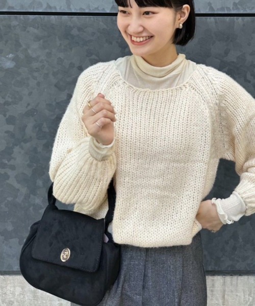 クラシックスエードバッグ（ショルダーバッグ）｜flower（フラワー）