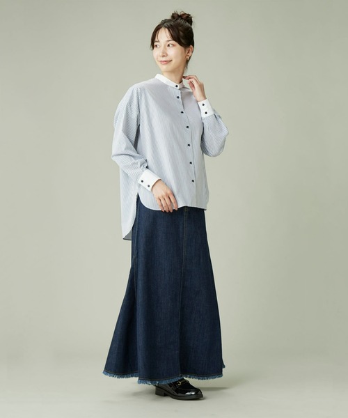 TOKYO SHIRTS（トウキョウシャツ）の「形態安定ノーアイロン 長袖GIBシルエットシャツ（シャツ/ブラウス・レディース・ブルー・FREE）」の10枚目の写真