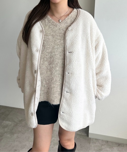 apres jour mignon(アプレジュールミニョン)の「リバーシブルキルティングブルゾン【ZOZOTOWN限定アイテム】(ブルゾン・レディース・ライトベージュ/ブラック/カーキ・フリー/X-LARGE)」の12枚目の写真