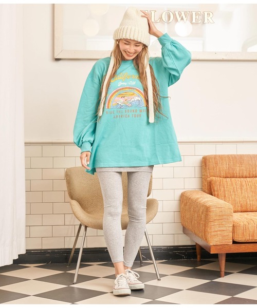 anap mimpi（アナップミンピ）の「スムースタッチ スカート付 レギンス（レギンス/スパッツ・レディース・ブラック/ライトグレー・FREE）」の10枚目の写真