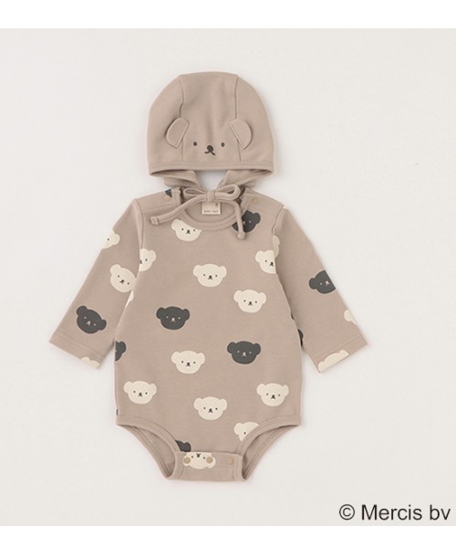 petit main(プティマイン)の「【miffy/シアバター】ロンパース・帽子セット(ロンパース・キッズ・ライトグレー/アイボリー/ライトピンク・70cm/80cm)」の3枚目の写真