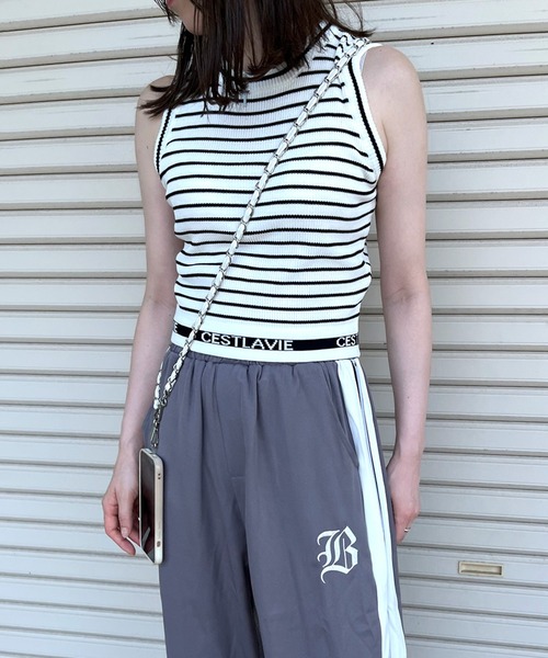 non-hedge(ノンヘッジ)の「ロゴ刺繍ラインジップパンツ(その他パンツ・レディース・チャコールグレー/ブラック/モカ・FREE)」の12枚目の写真