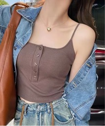 SETUP7 | 【SETUP7】カップ付きリブボタンキャミソール KNF049(キャミソール)