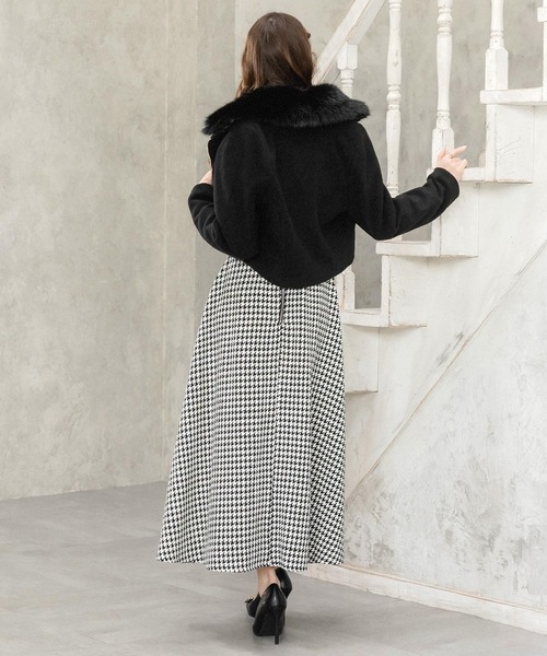 Julia Boutique（ジュリアブティック）の「千鳥格子柄ボリュームフレア