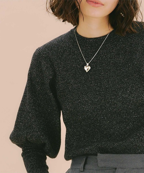 muveil パフスリーブラメプルオーバー ネイビー MUVEIL Online Shop｜ミュベール公式オンラインショップ