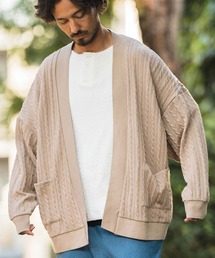 mcg3389- Cable Jacquard Buttonless Cardigan カーディガン