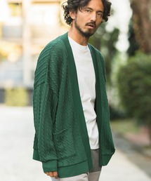 mcg3389- Cable Jacquard Buttonless Cardigan カーディガン