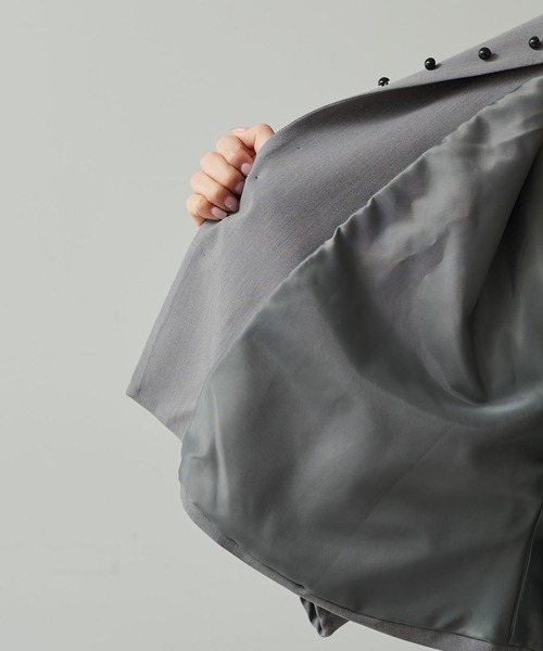 PUAL CE CIN（ピュアルセシン）の「【Du noir】飾りボタンノーカラージャケット（ノーカラージャケット・レディース・ブラック/グレー・FREE）」の19枚目の写真