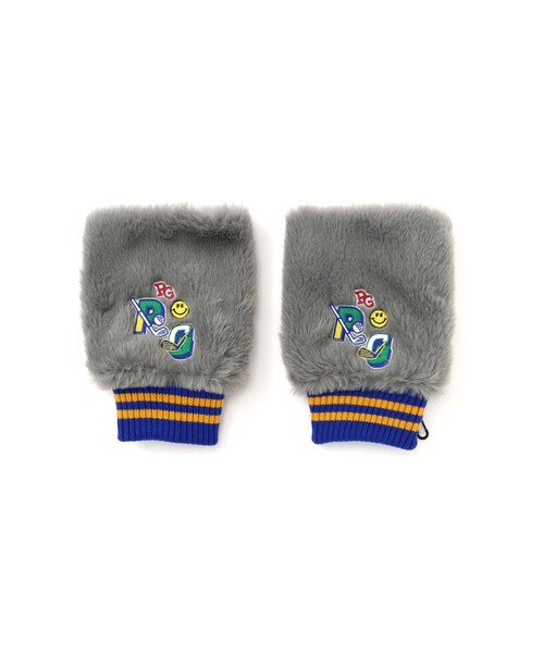 PEARLY GATES】フェイクファー指ぬきミトン (UNISEX) ＜カレッジロゴ