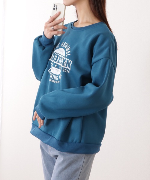 Lace Ladies(レースレディース)の「オーバー サイズ アメカジ プリント プルオーバー(スウェット・レディース・グリーン/ライトグレー/ダークグレー/ブラック/アイボリー/ブルー・XL/M)」の20枚目の写真