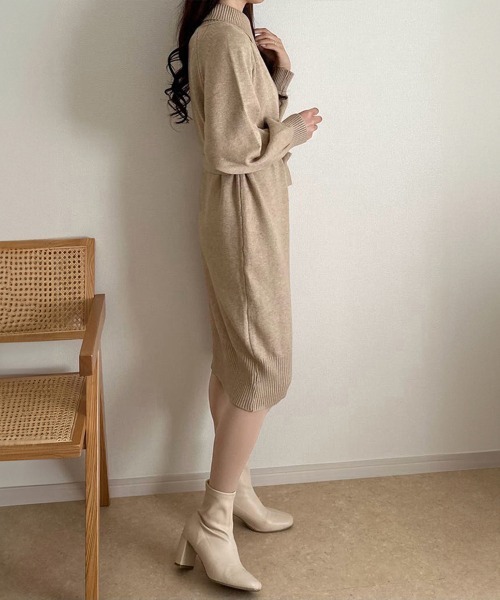 Miniministore(ミニミニストア)の「ニットワンピース 長袖 レディース 秋冬(ワンピース・レディース・ベージュ/ブラウン/ブラック・フリー)」の5枚目の写真