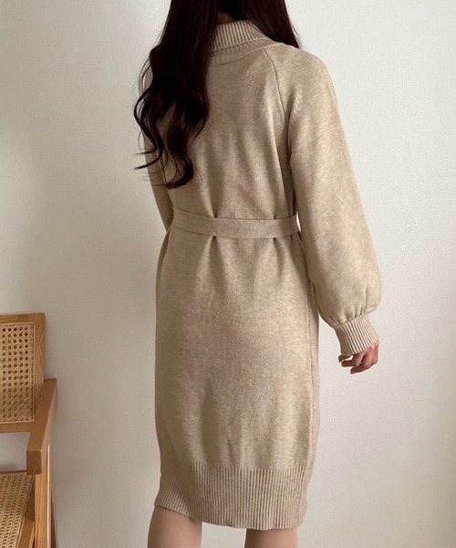Miniministore(ミニミニストア)の「ニットワンピース 長袖 レディース 秋冬(ワンピース・レディース・ベージュ/ブラウン/ブラック・フリー)」の7枚目の写真