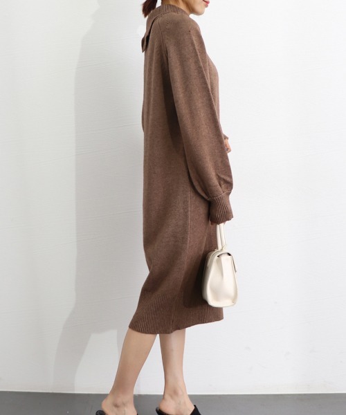 Miniministore(ミニミニストア)の「ニットワンピース 長袖 レディース 秋冬(ワンピース・レディース・ベージュ/ブラウン/ブラック・フリー)」の11枚目の写真