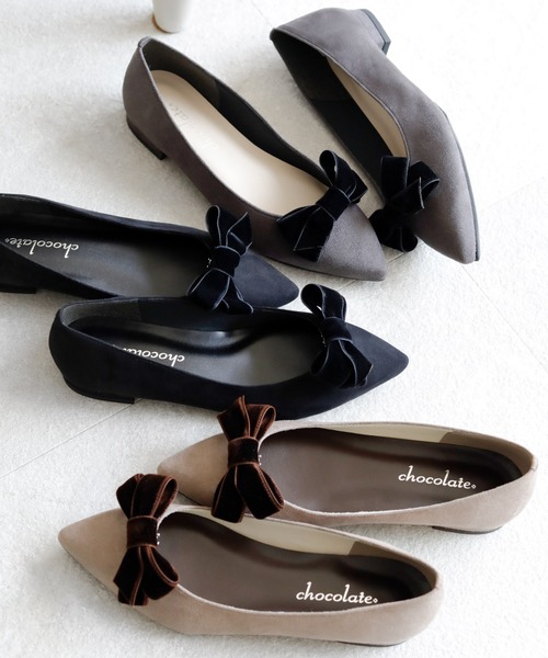 chocolates(チョコラテス)の「晴雨兼用 ベルベットリボン ポインテッドトゥ パンプス【日本製】(パンプス・レディース・グレー/ベージュ/ブラック・22cm/22.5cm/23cm/23.5cm/24cm/24.5cm/25cm)」の10枚目の写真