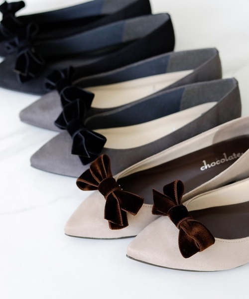 chocolates(チョコラテス)の「晴雨兼用 ベルベットリボン ポインテッドトゥ パンプス【日本製】(パンプス・レディース・グレー/ベージュ/ブラック・22cm/22.5cm/23cm/23.5cm/24cm/24.5cm/25cm)」の19枚目の写真