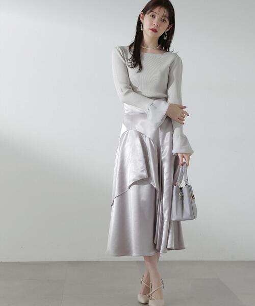 PROPORTION BODY DRESSING(プロポーションボディドレッシング)の「シャイニーアシメスカート / 1214120111(スカート・レディース・グレー/イエロー・SMALL/MEDIUM)」の16枚目の写真