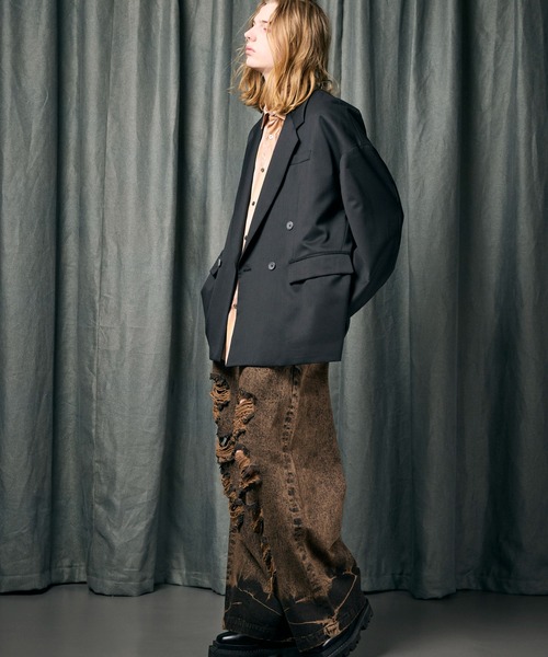 UNISEX》Destroy Denim Prime-Wide Pants/デストロイデニムプライム