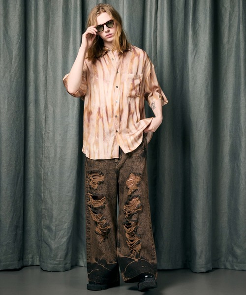 UNISEX》Destroy Denim Prime-Wide Pants/デストロイデニムプライム