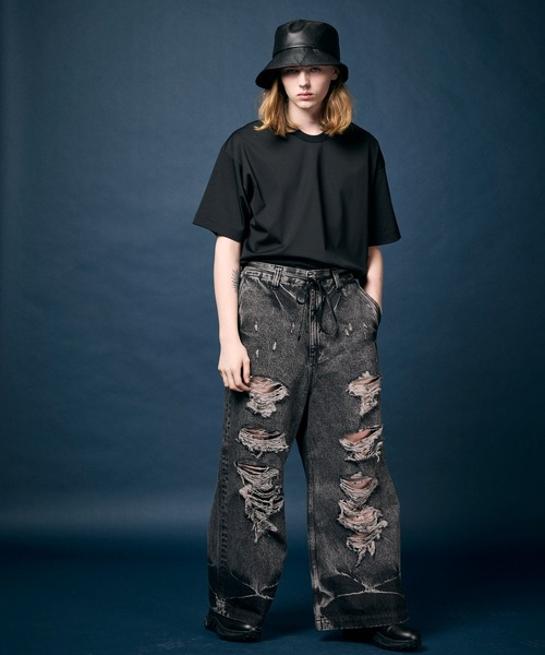 Maison Special デストロイパンツ セール】《UNISEX》Destroy Denim Prime-Wide Pants/デストロイデニム