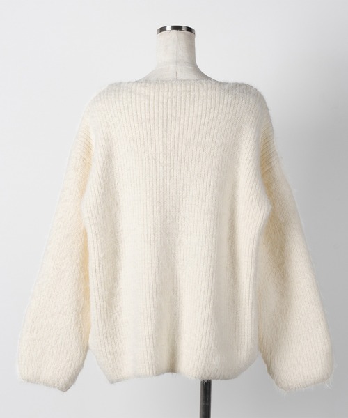 me+em select(ミームセレクト)の「【 5color 】クロスストラップカットアウトルーズシャギーニット(ニット/セーター・レディース・アイボリー/ブラック/ブルーグレー/チャコール/ピンク・FREE)」の17枚目の写真