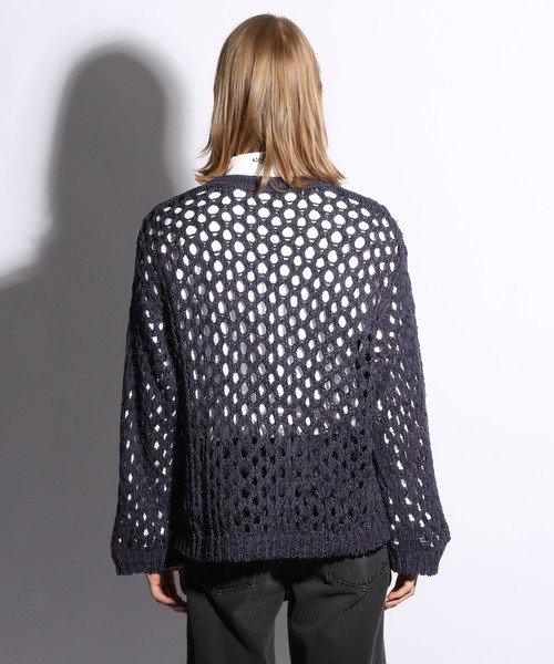 HARE（ハレ）の「オーバーメッシュニットプルオーバー(HARE)（ニット/セーター・メンズ・イエロー/パープル/ブラック/グレー・SMALL/MEDIUM）」の8枚目の写真