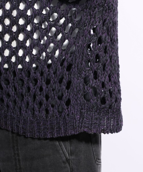 HARE（ハレ）の「オーバーメッシュニットプルオーバー(HARE)（ニット/セーター・メンズ・イエロー/パープル/ブラック/グレー・SMALL/MEDIUM）」の12枚目の写真