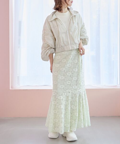 サイドリボンレーススカート MAJESTIC LEGON サイドリボンレーススカート（ブルー） -靴