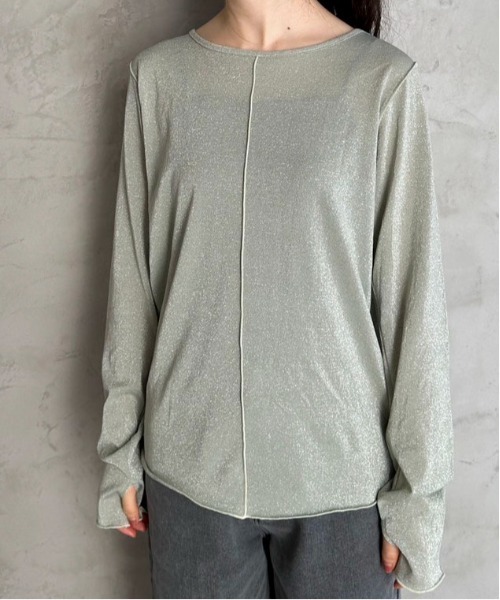 feepur(フェピュール)の「ラメシアートップス(Tシャツ/カットソー・レディース・アイボリー/ブラック/ネイビー/シルバー・MEDIUM)」の18枚目の写真